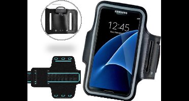 Hardloop Telefoonhouder Zwart - Universele Sportband Armband voor Telefoon tot 6 inch