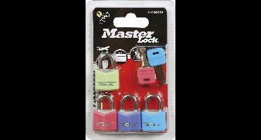 4 x 20mm | 11mm steel shackle | 3mm diam. | 3-pin cylinder | keyed alik | 4 kleuren