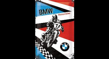 BMW  Motorräder Metalen wandbord in reliëf 20x30 cm