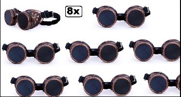 8x Steampunk bril koper kleurig
