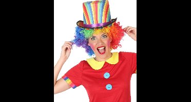 Gekleurde hoge clown verkleed hoed voor volwassenen