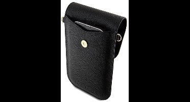 Hello Kitty Serie - Leren Handtas - Zwart - Metal Logo - Ketenriem