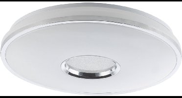 Plafondlamp Sterlamp Metaal, chroom, IP20, afstandsbediening, dimbaar, kleuren kunnen worden vastgelegd, 1x LED 60 watt 4800 lumen warm wit tot daglicht