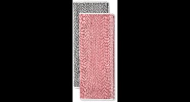 Theedoeken, Set van 2, Katoen, Grijs en Rood, 71 cm x 44 cm - KitchenAid