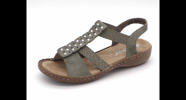 Rieker Dames Sandaal - 60883-52 Groen - Maat 39
