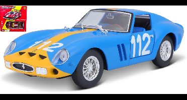 Bburago Ferrari Ferrari 250 Gto - Modelauto - Schaal 1:24 - Blauw/Geel
