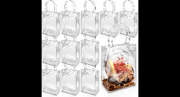 50 Stuks Hoge Doorzichtige PVC Tassen - Feestelijke Cadeautassen voor Kerst en Halloween - Veelzijdige Snoepzakjes en Cosmetica Tassen - Ideaal voor Zakelijk Gebruik en Feestjes - Stevige Opbergtas voor Winkel en Crafting