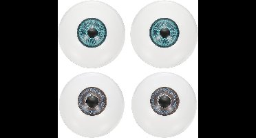Oneay 30 mm veiligheidsoogjes – 2 paar realistische acryl ogen, kunststof halve ogen – geschikt voor maskers, Halloween-decoratie en knutselprojecten (blauwgroen, blauwgrijs)