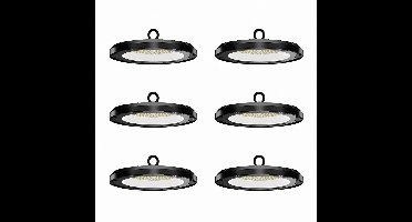 Set van 6 - Eris LED High Bay UFO - 200 Watt - 28.000lm (140lm/W) - 6500K daglicht wit - IP65 waterdicht - IK08 - Flikkervrij