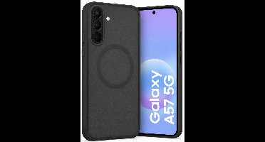SnapSkin Hoesje geschikt voor Samsung Galaxy A57 - Geschikt voor MagSafe Case - Semi-Transparant Zwart