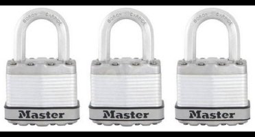 Masterlock Hangslot - Sleutelslot - Gelamineerd Staal - 3 Stuks - M1EURTRI