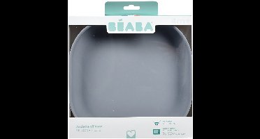 Béaba Siliconen Bord - Met Zuignap - Onbreekbaar & Ergonomisch - BPA-vrij - Geschikt voor Magnetron & Vaatwasser - Blauw