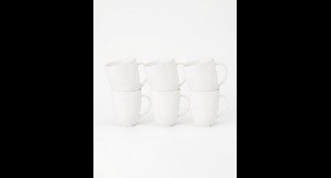 vtwonen - Basic - Set van 6 - Mokken met Oor - Wit - Porselein - 275ml