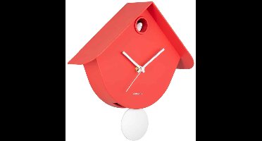 Karlsson Wandklok Cool Retro - Helderrood - 7.5x25.5x25.8cm - Wandklok Modern
