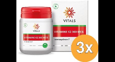 3x Vitals Vitamine K2 360Mcg (60 capsules)