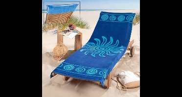 Zylo® Badstof Stoelhoes - Hoes voor Tuinstoel - Strandbed Badstof Hoes - Zon Blauw - 200cm x 83cm x 1cm