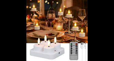 4 Led-Theelichtjes Met Timer - Afstandsbediening - Vlamloze Ledkaarsen - Elektrische Flikkerende Theelichtjes Op Batterijen - Voor Thuis - Kamer - Tafel - Halloween - Kerstdecoratie