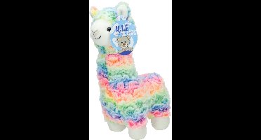 Jonotoys pluche regenboog alpaca knuffel - zachte knuffel 28cm.