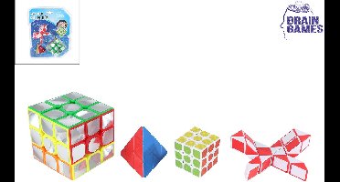 Brain Games puzzelkubus set - 4 stuks - educatief speelgoed.
