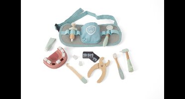 Dantoy houten tandartsset speelgoed 19-delig in doos educatief.