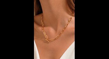 Luxe ketting - verguld - Stijlvolle ketting - Goudkleurig - Roestvrijstalen -Cadeau Voor Vrouwen- cadeau -Valentijn - Liefde - Verrassing