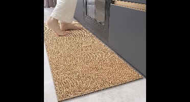 44*75CM Antislip en wasbare keukenkleden, absorberende keukenmatten voor op de vloer, gevlochten keukenloper met rubberen onderzijde, duurzaam en vuilafstotend keukentapijt voor voor de gootsteen.