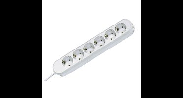 BACHMANN SMART stekkerdoos 6x geaard contact, wit, 5 m