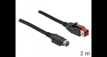 Delock PoweredUSB cable male 24 V to Mini-DIN 3 pin male 2 m for POS printers and terminals