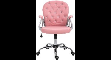 Bureaustoel – Ergonomische Stoel – Office Chair – Draaistoel – Bureau Stoel – Roze PU Bekleding – Verstelbare Hoogte 95-105 cm – Max 120 kg Belastbaar