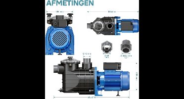 Poolpomp – Zwembadpomp – Filterpomp – Circulatiepomp – Pool – 1500 Watt Krachtige Motor – 22.500 Liter Per Uur Debiet