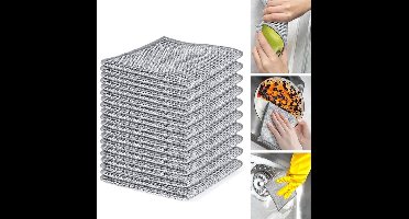10 Stuks Herbruikbare Niet-krassende Staalwol Afwasdoeken - Enkellaags & Geschikt voor Nat en Droog Gebruik - Multifunctioneel Reinigingsdoek van Staalgaas - 20x20 cm - Ideaal voor Servies, Metalen Voorwerpen, Keuken en Huishoudelijke Toepassingen