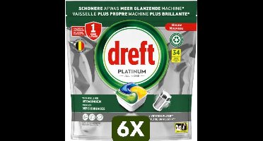 6 x Dreft Platinum - All In One - Vaatwascapsules - Citroen - 34 Afwasbeurten