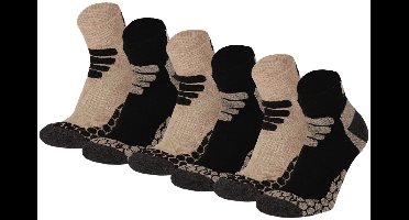 Xtreme Sockswear Quarter Wandelsokken – 6 Paar – Lage Hiking Sokken Unisex – Katoen & Coolmax – Multi Beige – Maat 45/47
