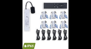 LED Veranda inbouwspot | Ø28mm | 3 W | Dimbaar - Zilver | Bundel 6 Stuks | 2700K - Warm wit