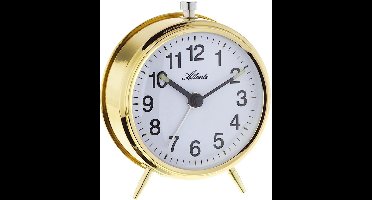 Atlanta 1051/19 zilver Mechanische wekker met lichtgevende wijzers