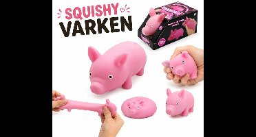 Squishy Stretch varken - 1 exemplaar - Stressbal - Fidget Toys - 8 cm