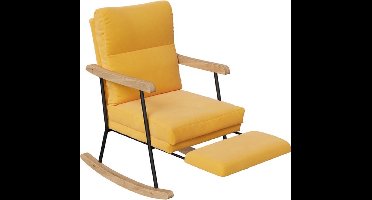 JAQZY Schommelstoel - Stoel - Fauteuil - Uitschuifbare Voetsteun - Ergonomisch Zitcomfort - 64,5 x 93,97 x 94 cm - Tot 120kg
