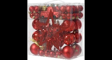 Decoris Kerstboom Decoratie 67-delig Rood