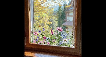 2 Stuks Kleurrijke Bloemen Raam Sticker - 60 X 30cm - Adsorberende Film - Herbruikbaar - Tweezijdig - Geschikt Voor Home Office Decoratie