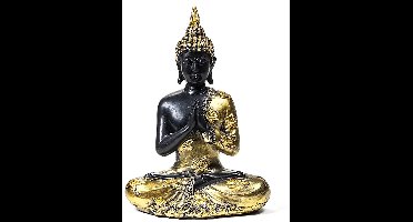 Boeddhabeeld – Biddende Boeddha met Antieke Finish uit Thailand - 22 cm