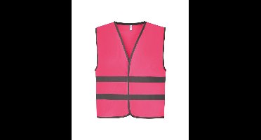 Fluohesje kind met reflecterende strepen L Roze