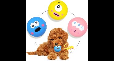 Piepspeelgoed voor honden – Latex piepballen met schattige grote ogen – Ideaal voor honden: ren- en apporteerspelletjes voor buiten (3-pack)
