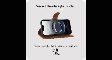 Just in Case hoesje geschikt voor iPhone 17e / 16e Hoesje met Pasjeshouder - Premium Bookcase - Bruin