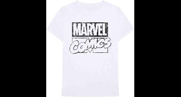Marvel Heren Tshirt -M- Logo Wit