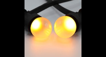 Lichtsnoer - 50 meter met 50 lampen - 1W LED lampen met matte kap - kleur van kaarslicht (2000K)