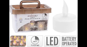 Theelichtjes LED - Box met 24 stuks INCLUSIEF batterij EN Timer
