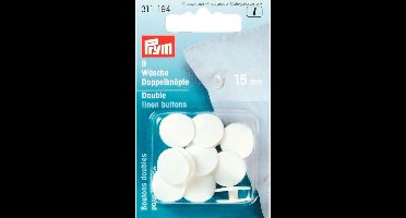 Slopenknopen kunststof 15 mm wit 9 st. - Aannaaiknopen - Prym