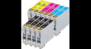 MediaHolland Huismerk Cartridges geschikt voor Epson T1281 t/m T1284 Set 10 stuks. geschikt voor BX305F, BX305FW, BX305FW PLUS, SX235W, SX420W, SX425W, SX430W, SX435W, SX445W, SX130, SX125, S22
