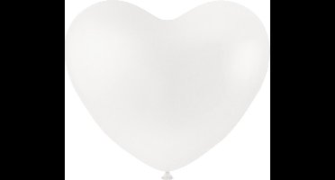 Creotime Ballonnen Hart Wit 8 Stuks