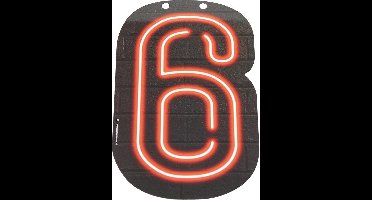 Neon Cijfer 6 24cm